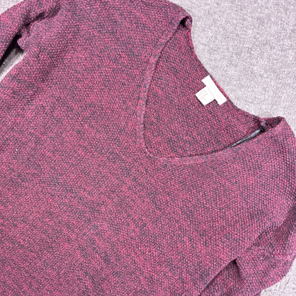 H&M Conscious V-Neck‎ Sweater Women XS Burgundy Marl Knit Long Sleeve
